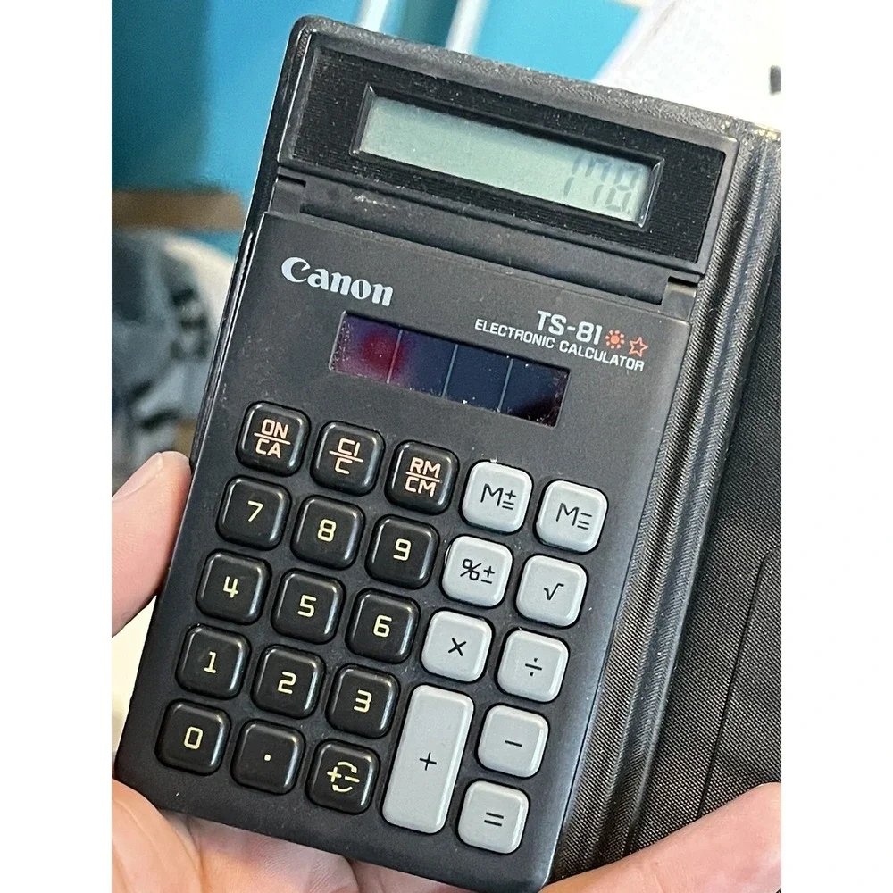 Vintage‎ CANON Tilt Display, Dual Power; Solar or Battery, TS-81 Calculator